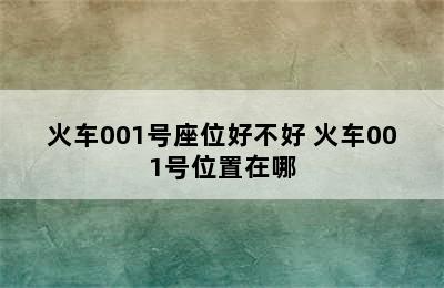 火车001号座位好不好 火车001号位置在哪